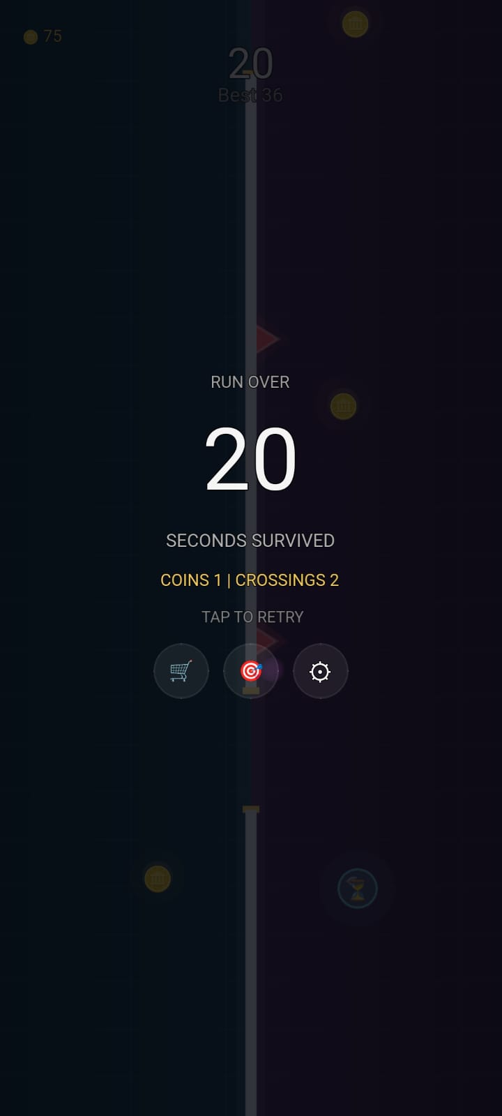 Splitline portrait game over screen