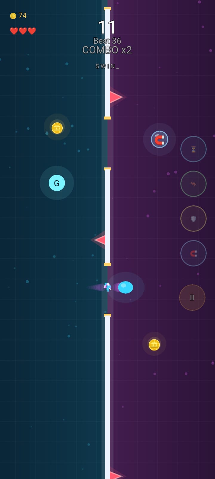Splitline portrait gameplay screen